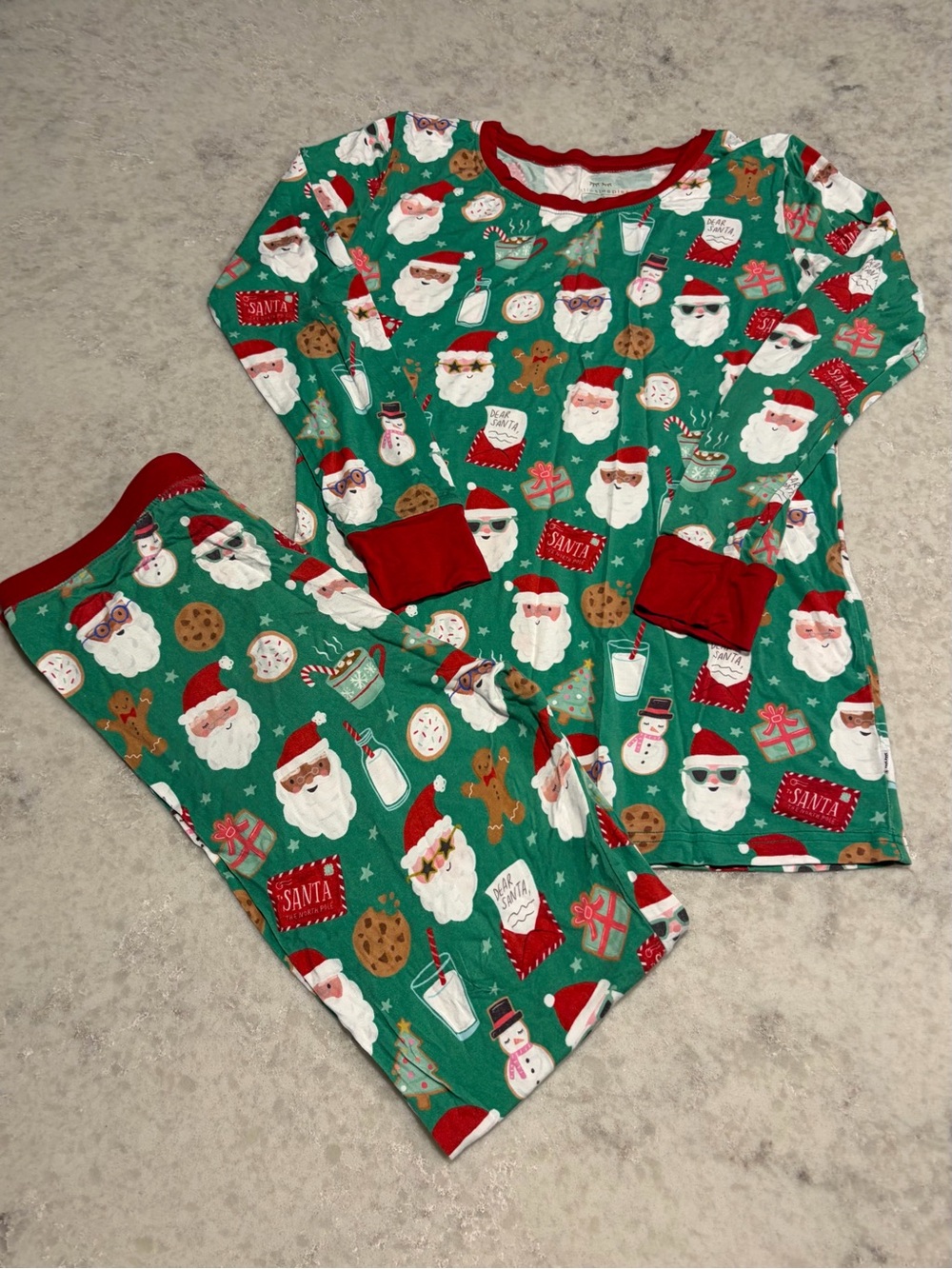 Little Sleepies Santa Bamboo Two-Piece Pajama Set - Size 16